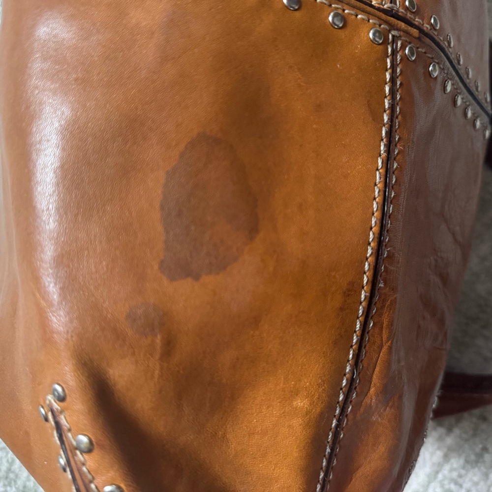 Michael Kors Brown Studded Leather Vintage HOBO Satchel Bag - Picture 6 of 7